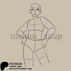 a drawing of a woman with her hands on her hips and the words patreon written