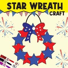 a star wreath with red, white and blue stars