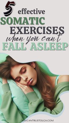 5 Somatic Exercises For Better Sleep - use the power of somatic therapy to overcome insomnia and to fall asleep fast! Somatic therapy exercises help you to reduce cortisol levels and to overcome stress and anxiety. Improving sleep is another advantage of it. somatic healing | sleeping hacks | improving sleep | insomnia tips | good sleep | how can I sleep | somatic yoga before bed | somatic breathing | health and wellness Breathing Exercises For Sleep, Reduce Cortisol Levels, Somatic Yoga, Yoga Before Bed, How To Fall Asleep Quickly, Falling Asleep Tips, Reduce Cortisol, Can't Fall Asleep, Somatic Healing