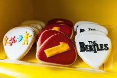 decorated cookies with the beatles on them