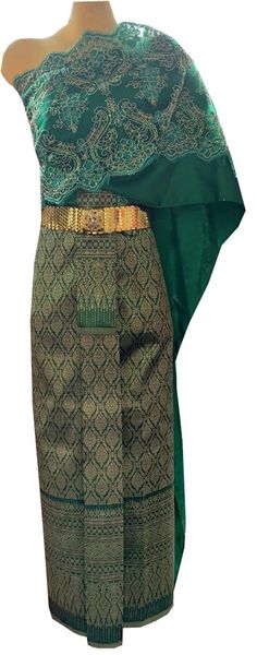 Free size For women height 155-175 cm. Please inform color every time you place an order. Traditional Fitted Skirt For Formal Occasions, Traditional Fitted Formal Skirt, Traditional Fitted Green Skirt, Traditional Fitted Green Bottoms, Fitted Traditional Green Bottoms, Shirt Skirt, Free Size, Thailand, Two Piece Skirt Set