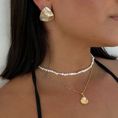 Pacific Ave Necklace | Truly Blessed Jewels Classy Necklace, Beach Vacay, Gold Pearl Necklace, Freshwater Pearl Necklace, Gold Gift, Hand Chain, Scottsdale Az, Freshwater Pearl Necklaces, Gold Filled Jewelry