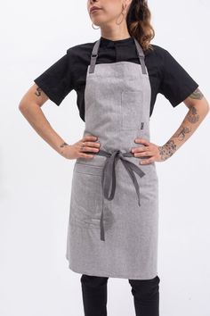 chef aprons for sale Chef Outfit Women Style, Chefs Uniform, Play Aesthetic, Grey Apron, Server Apron, Chef Aprons, Staff Uniforms, Chef Clothes, Chef Uniform