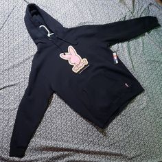 Black Playboy Hoodie With Pink/Yellow/Lavender Pastel Logo By Color Bars New, With Tags. Loose Fitting And Cozy Af (70% Cotton And 30% Polyester). I Really Just Wanted A New Hoodie With The Playboy Logo And Japanese Typing (The Fact This Was The Last Hoodie Of That Design Had Nothing To Do With The Purchase At All, I Swear) Because I Thought It Would Look Pretty Cool Under The Lights Of A Dance Floor. But At This Point, I'd Rather Someone Else Enjoy This One's Aesthetic For Whatever Occasion The Spring Streetwear Sweatshirt With Kangaroo Pocket, Black Spring Hoodie With Kangaroo Pocket, Black Top With Kangaroo Pocket For Streetwear, Black Tops With Kangaroo Pocket For Streetwear, Casual Black Top With Kangaroo Pocket, Black Casual Top With Kangaroo Pocket, Pastel Logo, Playboy Hoodie, Playboy Logo