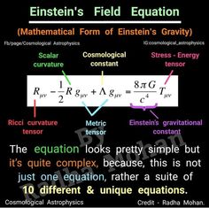 a blackboard with some writing on it that says, einstein's field equation