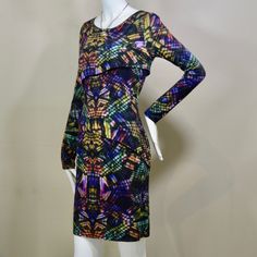 Brand New Never Worn With All Tags Attached. Rainbow Print On A Tiered Stretch Knee Length Dress. Fully Lined. Dressy Enough For Wherever You Need To Go And Will Be Perfect For These Cool Fall Days With Chic Knee Boots Or Colder Days Under A Chunky Sweater, Cardigan, Or One Of Those Longer Open Front Sweaters. Very Versatile With Many Options ! From Neiman Marcus. Multicolor Fitted Bodycon Dress For Evening, Fitted Multicolor Bodycon Dress For Evening, Elegant Stretch Multicolor Mini Dress, Elegant Multicolor Stretch Mini Dress, Multicolor Long Sleeve Bodycon Dress For Night Out, Multicolor Long Sleeve Dress For Night Out, Multicolor Long Sleeve Stretch Dress, Multicolor Bodycon Dress With Long Sleeves, Multicolor Bodycon Long Sleeve Dresses