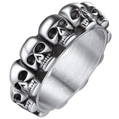 PRICES MAY VARY. Gothic Skull Rings: Retro punk style, suit for biker, hip hop, rock and gothic fans. Unique skull ring design for broken souls, meticulously crafted in great detail, as well as good cos play jewelry for halloween party. Retro Steel Rings for Men: Top steel biker rings made of 316L Stainless Steel with 18k gold plated, lead-free and nickel-free. Perfect for sensitive skin, no more worrying about allergies. No tarnish and oxidize, long lasting. It is able to endure a lot of wear a Men's Skull Rings, Skull Rings For Men, Biker Skeleton, Cocktail Party Jewelry, Skeleton Jewelry, Skeleton Ring, Skull Rings, Biker Rings, Retro Punk