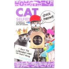 a magazine cover with cats on it and a cat meow sticker in the middle