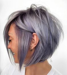 Messy Bob Haircut, Stacked Haircuts, Stacked Bob Haircut, Balayage Blonde, Hair Color Techniques, Bob Hairstyles For Fine Hair, Bob Haircuts For Women, Edgy Hair, Cool Hair Color