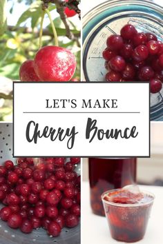 there are many different pictures with the words let's make cherry pomegranate