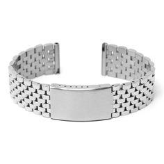 Sizes: 18mm, 19mm, 20mm, 21mm, 22mm Material: Stainless Steel Total Length: 185mm Thickness: 3mm SKU: m.bd2  The timelessly classic and beautifully crafted vintage beads of rice bracelet is made with high quality polished stainless steel links and brushed clasp. The removable links allow you to adjust the length as needed to fit your wrist and the deployant clasp stores up to 22mm of it’s length within the mechanism for finely adjusting the fit of this bracelet (tools required). Adjustable Silver Wristband With Stainless Steel Clasp, Classic Silver Wristband With Bracelet Strap, Classic Metal Watch Bands For Gifts, Classic Stainless Steel Watch Bands With Jubilee Bracelet, Classic Adjustable Jubilee Bracelet Watch Band, Classic Round Adjustable Watch Accessories, Classic Adjustable Jubilee Watch Band, Classic Stainless Steel Jubilee Bracelet Watch Bands, Classic Stainless Steel Jubilee Watch Bands