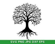 the logo for svg png jp dxf epss, which includes a tree with leaves and roots