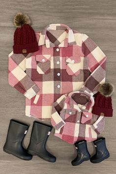 You and your little girl will be so cute matching in your Mom & Me Burgundy & Cream Plaid Shacket. The long sleeve flannel has an allover cream, burgundy and brown plaid color combo with front pocket details and comes in adult and child sizes. Shop today! Flannel Shacket, Mommy Daughter Outfits, Lined Flannel Shirt, Sparkle In Pink, Pink Flannel, Fall Winter Jacket, Plaid Shacket, Mommy Daughter, Mommy And Me Outfits