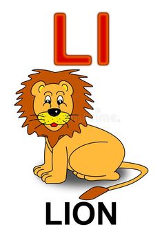 the letter l is for lion royalty illustration