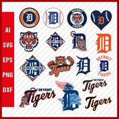 Detroit Tigers MLB SVG Cut Files Baseball Clipart Bundle Detroit Tigers Logo, Old English D, Tigers Svg, Tiger Logo