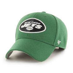 You're never one to shy away from broadcasting your intense New York Jets passion on game day, so pay homage to your favorite NFL team with this top-notch MVP adjustable hat from '47. This exciting piece of headwear is decorated with embroidered New York Jets graphics to help make your loyalty abundantly clear all day long. Cinch the adjustable hook-and-loop closure for the perfect fit and be ready for all the action.You're never one to shy away from broadcasting your intense New York Jets passi Jet Kids, Ny Jets, 47 Brand, New York Jets, Nfl Teams, Adjustable Hat, Logo Embroidered, Game Day, Old School