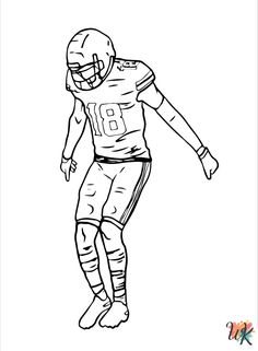 a football player is running with the ball in his hand coloring pages for kids and adults