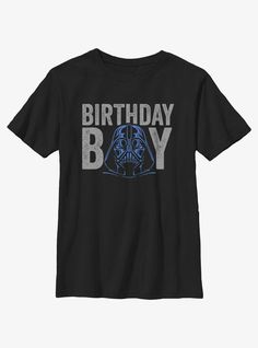 100% CottonWash cold; dry lowImportedListed in youth sizes Darth Vader Birthday Shirt, First Birthday Boy Star Wars, Two Year Old Star Wars Party, Star Wars Birthday Shirt, Star Wars 40th Birthday Ideas For Men, Darth Vader Birthday Party, Star Wars Themed Birthday Party, 40th Birthday Men, Star Wars Darth