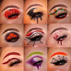 Pretty Halloween Eye Makeup Looks, Cute Make Up Halloween, Makeup For Movie Date, Halloween Theme Eyeshadow, Halloween Themed Makeup Looks, Spooky Season Makeup Looks, Halloween Themed Eye Makeup, October Makeup Challenge, Halloween Inspired Makeup Eye