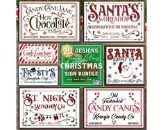 cross stitch christmas cards with santa's and other holiday sayings