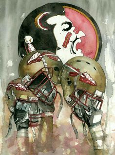 two football players with helmets on