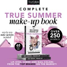 🪁✨ The True Summer Big Book of Make-up - Your Ultimate All-in-One Makeup Guide 🪁✨  Don't buy another make-up product without this guide! Transform your makeup routine with the 65-page 🪁True/ Cool Summer Makeup Guide🪁, specially crafted for the cool and soft True Summer palette. Featuring over 250 carefully curated products, this guide is your ultimate tool for finding makeup that perfectly complements your skin tone. Whether you're new to color analysis or just looking to update your makeup Eyeshadow Nail Polish, Summer Eyeshadow, Summer Blush, Summer Nail Polish, Summer Palette, True Summer, Makeup Shades, Makeup Guide, Blush Highlighter