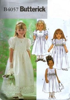 Flower Girl Dress Pattern, Butterick Dress Patterns, Summer Dress Sewing Patterns, Party Dress Patterns, Formal Dress Patterns, Dirndl Skirt, Simplicity Patterns Dresses, Girls Dresses Sewing, Girls Dress Sewing Patterns