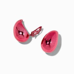 Claire's Pink Anodized Bean Clip-On Stud Earrings Claires Piercing Earrings, Clip Earrings Claire's, Piercing Kit, Fashionable Jewelry, Demi Fine Jewelry, Jewelry And Accessories, Jewelry Cleaner, Metal Style, Seasonal Fashion