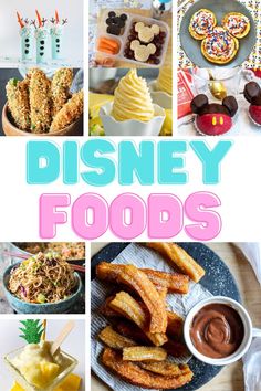 disney foods collage with text overlay