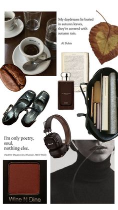 an advertisement for wine n dine featuring coffee, books, and other things to drink