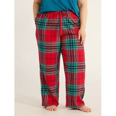 Drift off to dreamland with Joyspuns Flannel Sleep Pants. Relaxed, with a straight leg silhouette (and side pockets!), these softer-than-soft pajama pants are crafted from a brushed cotton blend, feature a fun print or pattern and fit just right thanks to the adjustable drawstring. Try them out with one of our sleep tees or tops (sold separately) and get ready to kick back and relax. Meet Joyspun. A joyful new spin on Secret Treasures. Only at Walmart. Size: 2X.  Color: Red.  Gender: female.  Ag Soft Pajama Pants, Flannel Women, Sleep Pants, Collar Top, Brushed Cotton, Fun Prints, Pajamas Women, Women Crop, Gender Female