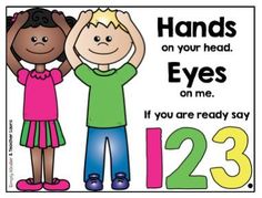 two children holding hands over their heads with the words 123 on them, and an image of