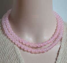 material: pink agate clasp: lobster clasp Pink agate beaded necklace,8mm pink agate Necklace for men and women,2 rows pink agate necklace,pink agate necklace,bead necklace Making Technics: Full Handmade necklace length: can choose bead size: 6mm.8mm.10mm.12mm This necklace is the Perfect Gift for people you love and care about! Pink Necklaces With 8mm Beads, Pink 8mm Beaded Necklace, Pink Agate Beaded Necklaces With Round Beads, Pink Agate Beaded Necklace With Round Beads, Pink Agate Jewelry With 8mm Beads, Pink Agate Beaded Necklaces As Gift, Elegant Pink Beaded Necklaces With 8mm Beads, Elegant Pink Beaded Necklace With 8mm Beads, Pink Rose Quartz Necklace With 8mm Beads