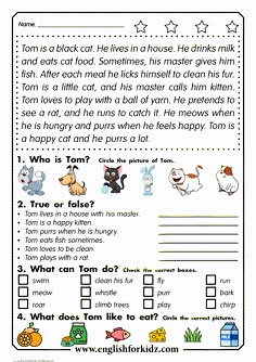 a printable worksheet for children to practice their reading skills