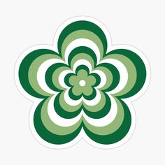 a green and white flower sticker