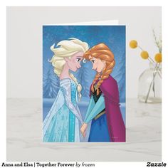 an image of two frozen princesses greeting card