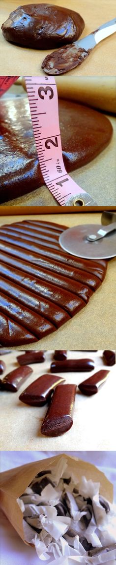 Homemade Tootsie Rolls Recipe Tootsie Rolls Recipe, Homemade Tootsie Rolls, Tootsie Rolls, Rolls Homemade, Dessert Oreo, Dads Birthday, Metric Measurements, Tootsie Roll, Nutella Recipes