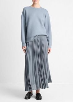 Buy Draped Pleated Skirt for USD 425.00 | Vince Ethereal Style, Baby Clothes Sale, Cropped Cargo Pants, Summer Styling, Drop Shoulder Sweater, Sweater Collection, Drop Shoulder Sweaters, Dress Out, Hooded Shirt