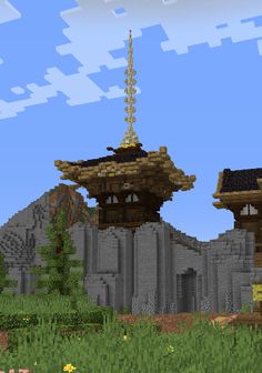 an image of a minecraft castle with two towers