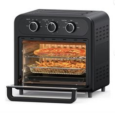 an oven that has some food in it