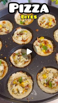 the pizza bites are ready to be cooked in the pan for dinner or desserts