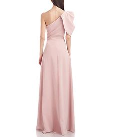 Women's Formal Dresses & Evening Gowns | Dillard's Pre-draped Prom Gown For Prom Season, Pre-draped Prom Gown, Pre-draped Bridesmaid Dress With Asymmetrical Neckline, One-shoulder Bridesmaid Dress For Prom Season, Pre-draped Prom Gown With Asymmetrical Neckline, Fitted Pre-draped Gown For Prom, Pre-draped Bridesmaid Gown With Ruched Bodice, Feminine Wedding Dress With Asymmetrical Neckline, Glamorous Maxi Dress With Asymmetrical Neckline For Wedding