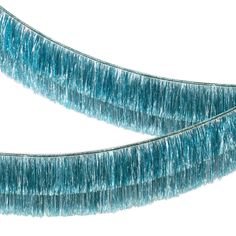 two blue tinsel brushes on a white background