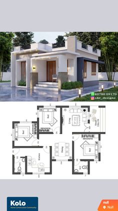 two story house plan with 3 bedroom and 2 bathrooms