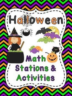 halloween math stations and activities for kids