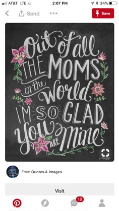 the facebook page for mom's day is shown with an image of flowers on it