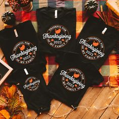 Enjoy the autumn season in style with custom clothing from Trendy Custom Apparel. Our Fall Personalized Thankful For My Family Thanksgiving Matching Family Group Graphic Print T-Shirt is 100% soft cotton with a Gildan Pre-Shrunk Brand T-Shirt, perfect for the whole family in black, gray, and white colors. Bright soft flex vinyl fall colors and a personalized year make this graphic print t-shirt perfect for the Thanksgiving Day family dinner this season. Get your festive holiday clothing now ... Matching Thanksgiving Shirts Family, Family Thanksgiving Shirt Svg, Thanksgiving Pajamas Family, Thanksgiving Family Shirts Ideas, Thanksgiving T Shirts Family, Thanksgiving Shirt Ideas For Family, Thanksgiving Vinyl Shirts, Thanksgiving Tshirt Ideas For Family, Friendsgiving Tshirt