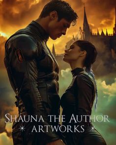 the movie poster for shanna the author artwork works, featuring two people looking at each other