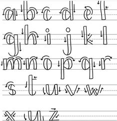 an upper and lower case handwriting practice sheet with cursive writing on it, including the letters