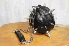 FLAIL PLEATHER HANDBAG Avantgarde Haute Couture Spikes - Etsy Handmade Leather Bags For Party, Handmade Leather Party Bags, Punk Bag, Avantgarde Fashion, Leather Couture, Spike Bag, Punk Fashion Diy, Concept Clothing, Crazy Outfits